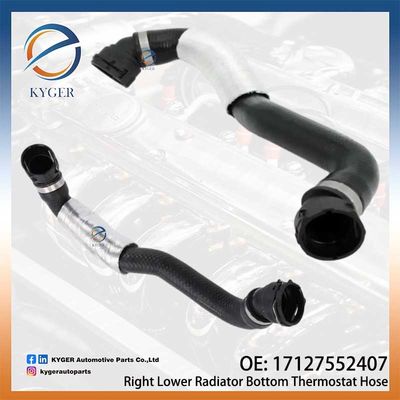 오른쪽 하부 라디에이터 하부 온도 조절 튜브 17127552407 1712 7552 407 BMW E90 E91 E93 E92 E82 E88 고품질 자동차 부품
